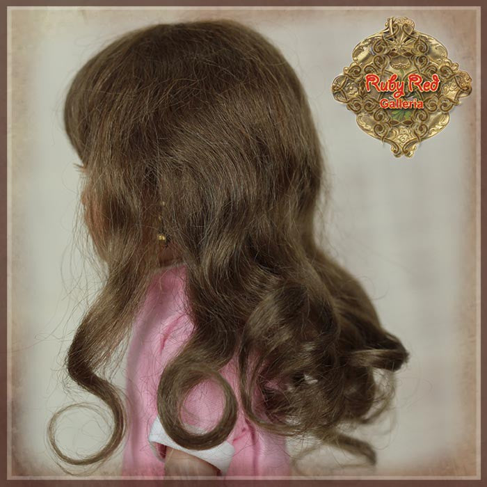 Light Brown Curly Mohair WIg for 8" Dolls (HD0049A)